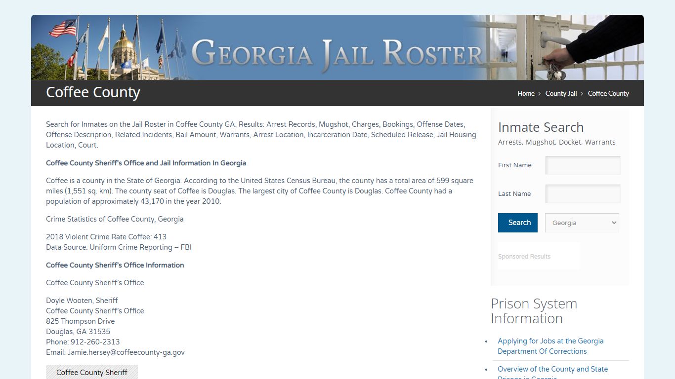 Coffee County | Georgia Jail Inmate Search